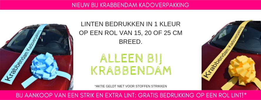 Krabbendam kadoverpakking bedrukte linten Linten bedrukken